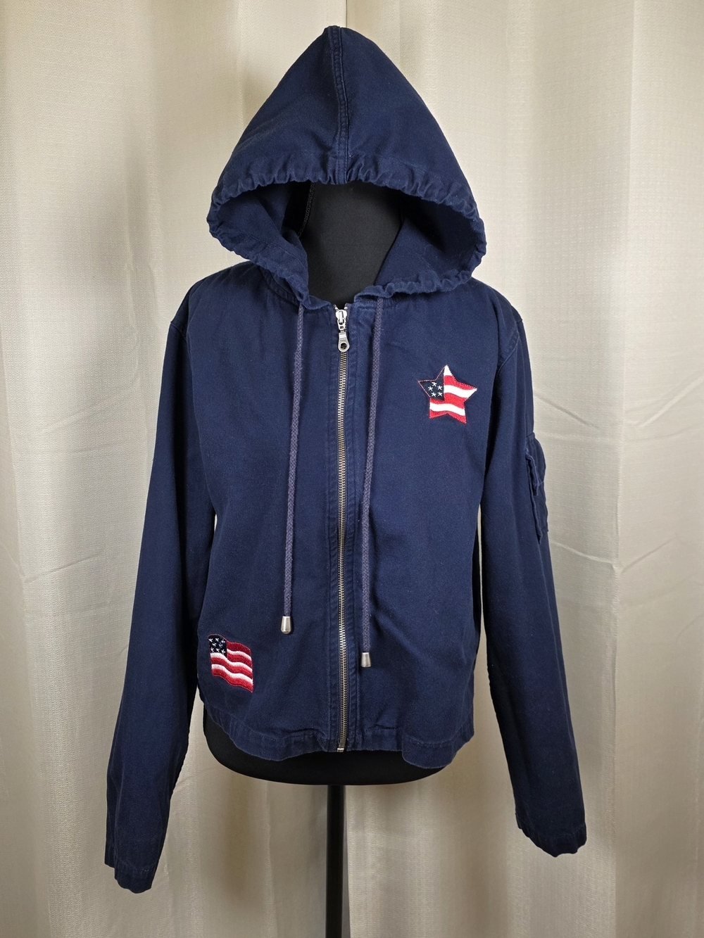 Y2K Americana Flag Zip Hoodie Jacket